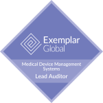 Exemplar Global Certified Medical Device Management Systems Lead Auditor digital badge